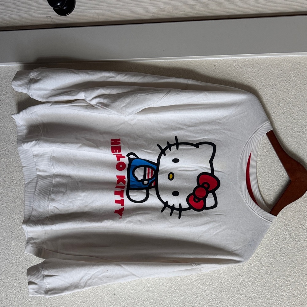 Hello Kitty White Sweatshirt with Red Accents - Picture 1 of 1